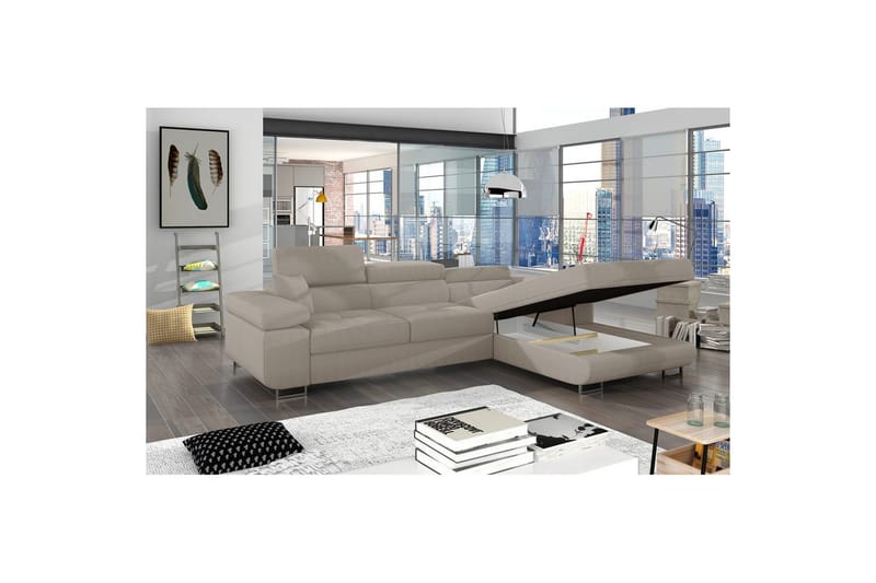 Seksjon Eltap Armando 289x85x203 cm - Jarell 20, Beige, Høyre - Møbler - Sofaer - Sofa med sjeselong
