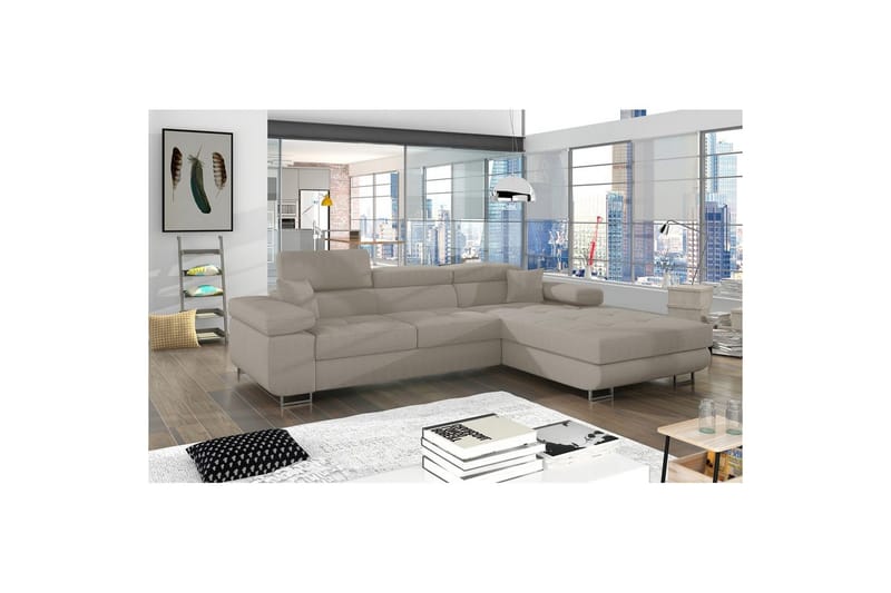 Seksjon Eltap Armando 289x85x203 cm - Jarell 20, Beige, Høyre - Møbler - Sofaer - Sofa med sjeselong