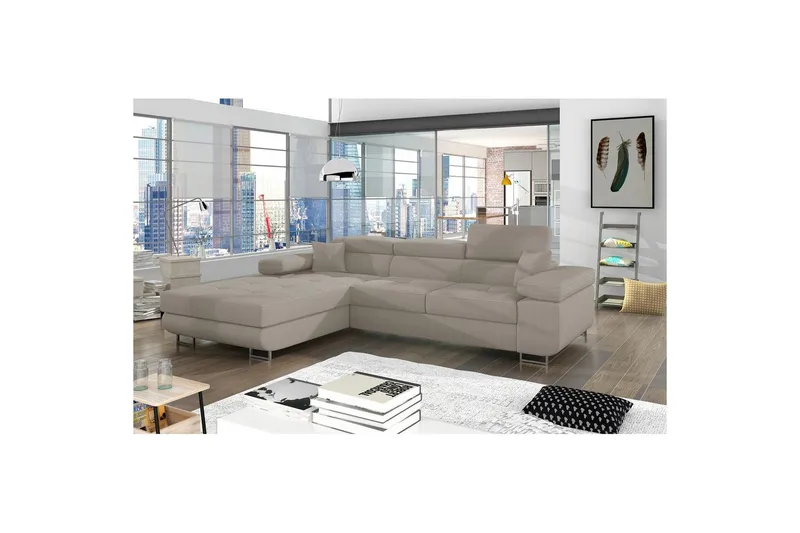Seksjon Eltap Armando 289x85x203 cm - Jarell 20, Beige, Venstre - Møbler - Sofaer - Sofa med sjeselong