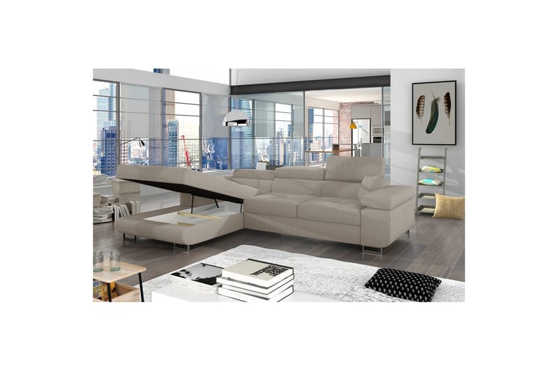 Seksjon Eltap Armando 289x85x203 cm - Jarell 20, Beige, Venstre - Møbler - Sofaer - Sofa med sjeselong