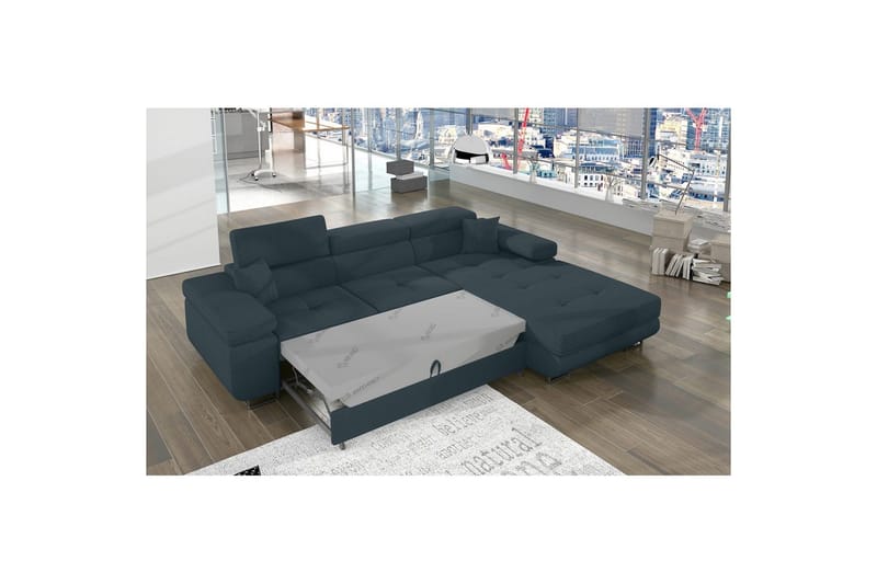 Seksjon Eltap Armando 289x85x203 cm - Jarell 38, Blå, Høyre - Møbler - Sofaer - Sofa med sjeselong