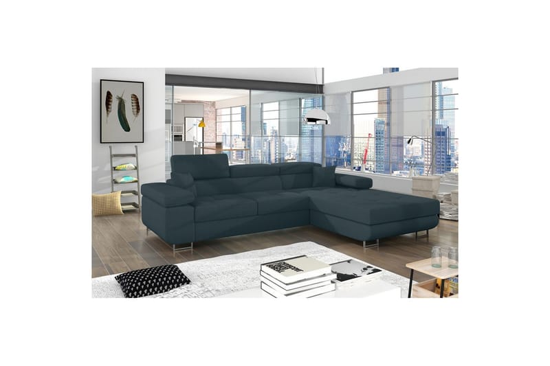 Seksjon Eltap Armando 289x85x203 cm - Jarell 38, Blå, Høyre - Møbler - Sofaer - Sofa med sjeselong