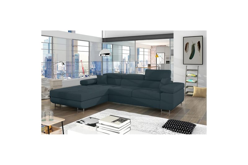 Seksjon Eltap Armando 289x85x203 cm - Jarell 38, Blå, Venstre - Møbler - Sofaer - Sofa med sjeselong