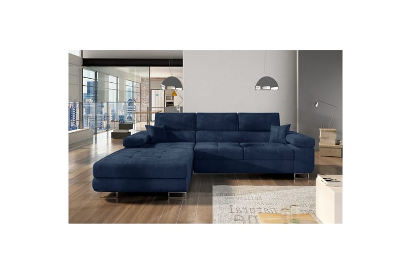 Seksjon Eltap Armando 289x85x203 cm - Kronos 09, Mørkeblå, Venstre - Møbler - Sofaer - Sofa med sjeselong