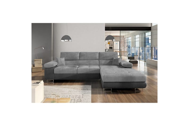 Seksjon Eltap Armando 289x85x203 cm, Monolith 84, Monolith 97, Lys grå, Mørk grå, Høyre