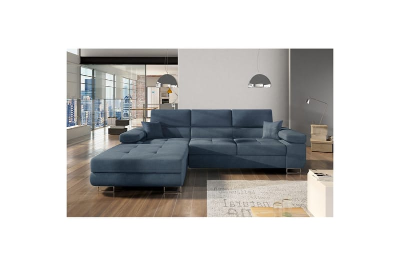 Seksjon Eltap Armando 289x85x203 cm - Omega 86, Blå, Venstre - Møbler - Sofaer - Sofa med sjeselong