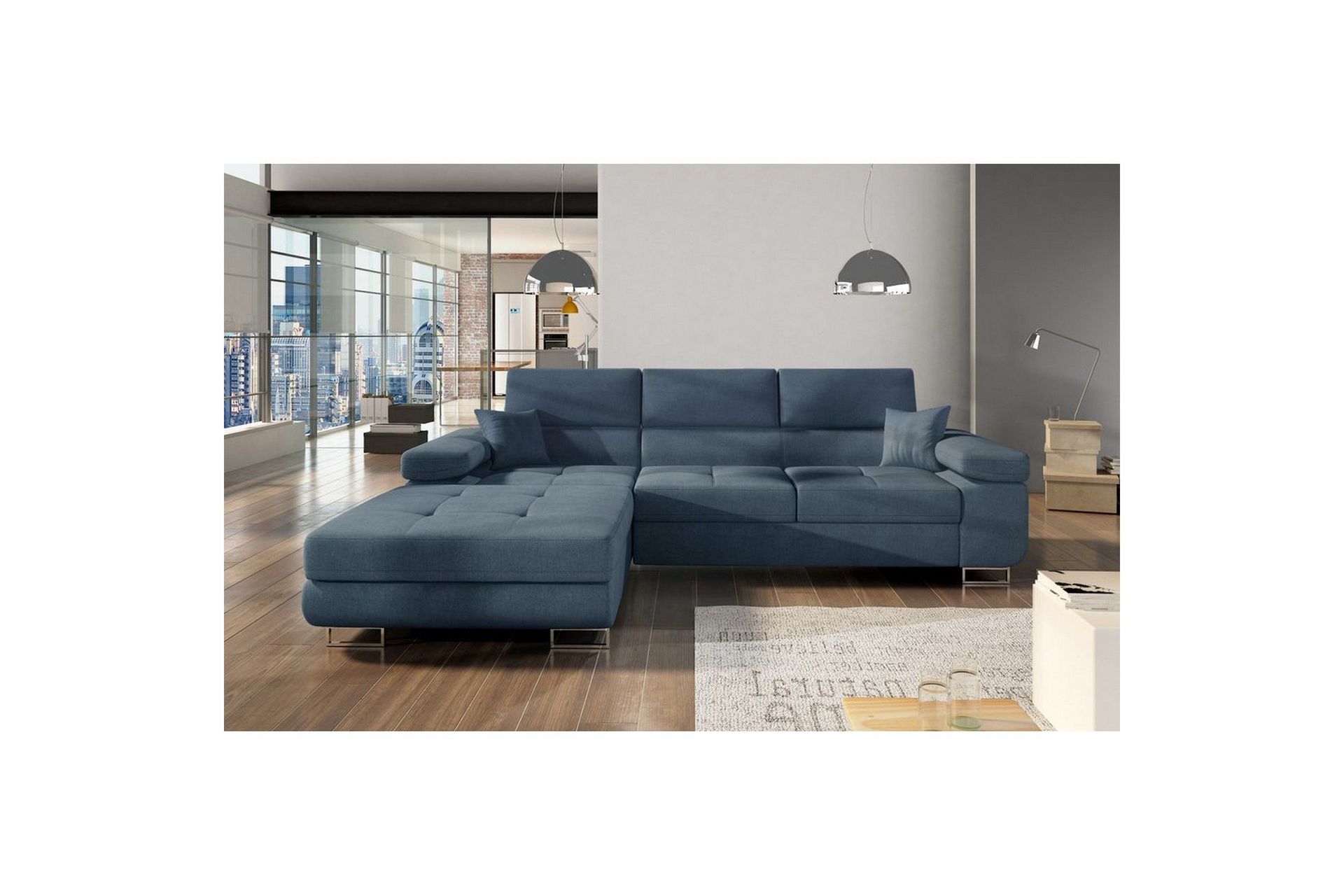Seksjon Eltap Armando 289x85x203 cm - Omega 86, Blå, Venstre