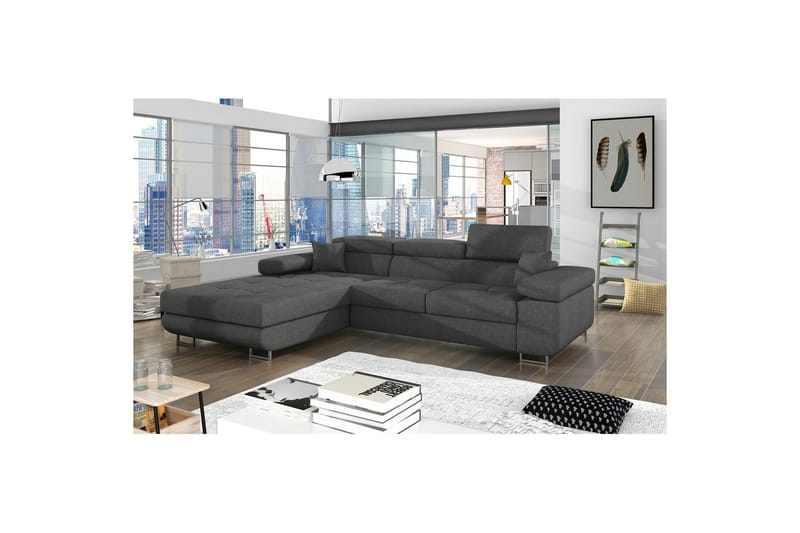 Seksjon Eltap Armando 289x85x203 cm - Sawana 21, Grå, Venstre - Møbler - Sofaer - Sofa med sjeselong