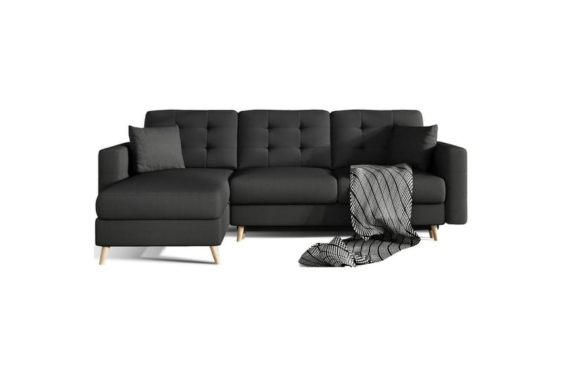 Seksjon Eltap Asgard L 248x93x162 cm - Sawana 14, Svart - Møbler - Sofaer - Sofa med sjeselong