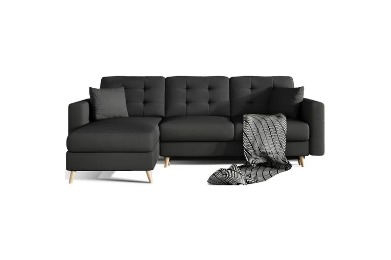 Seksjon Eltap Asgard L 248x93x162 cm - Sawana 14, Svart - Møbler - Sofaer - Sofa med sjeselong