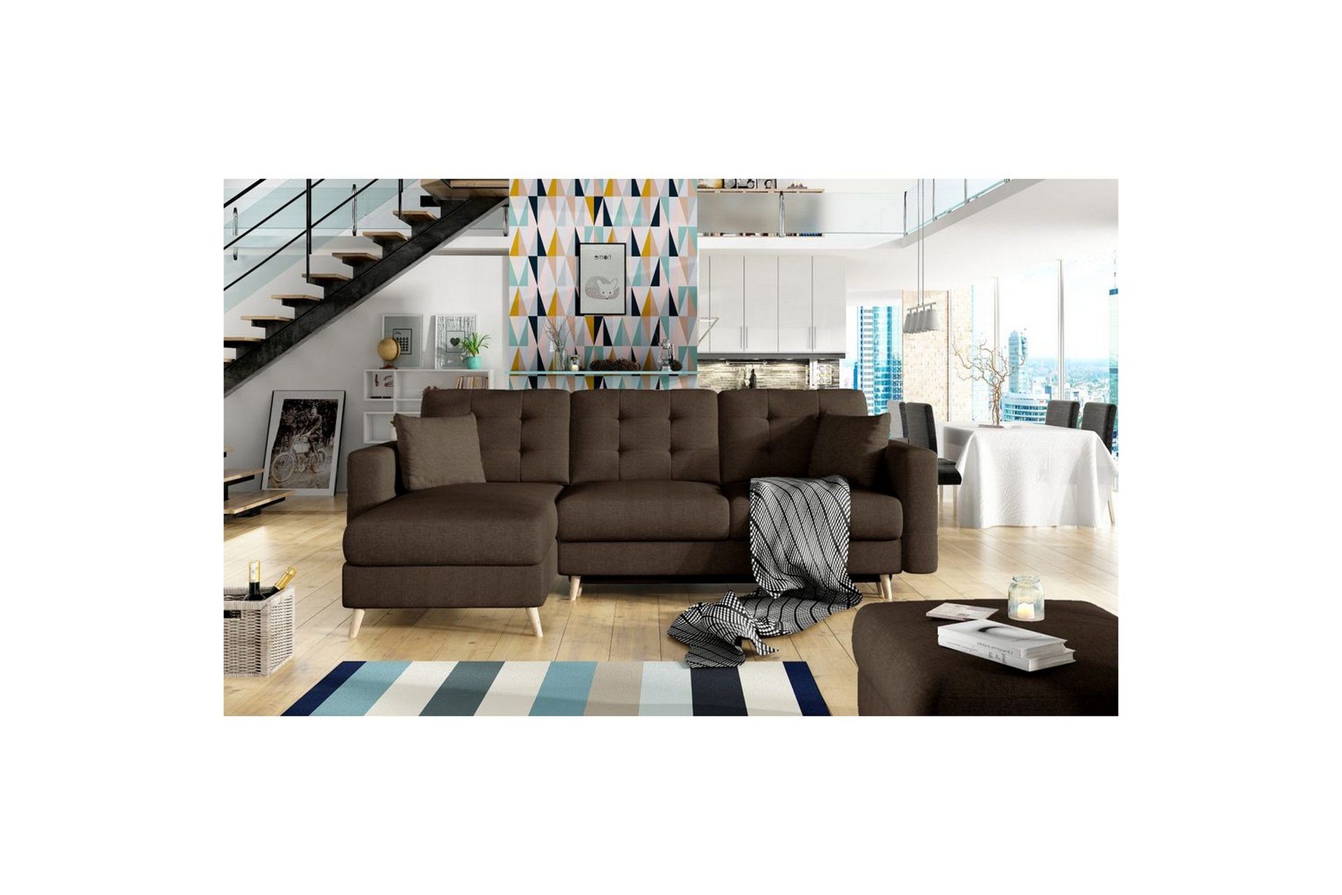 Seksjon Eltap Asgard L 248x93x162 cm - Sawana 16, Brun