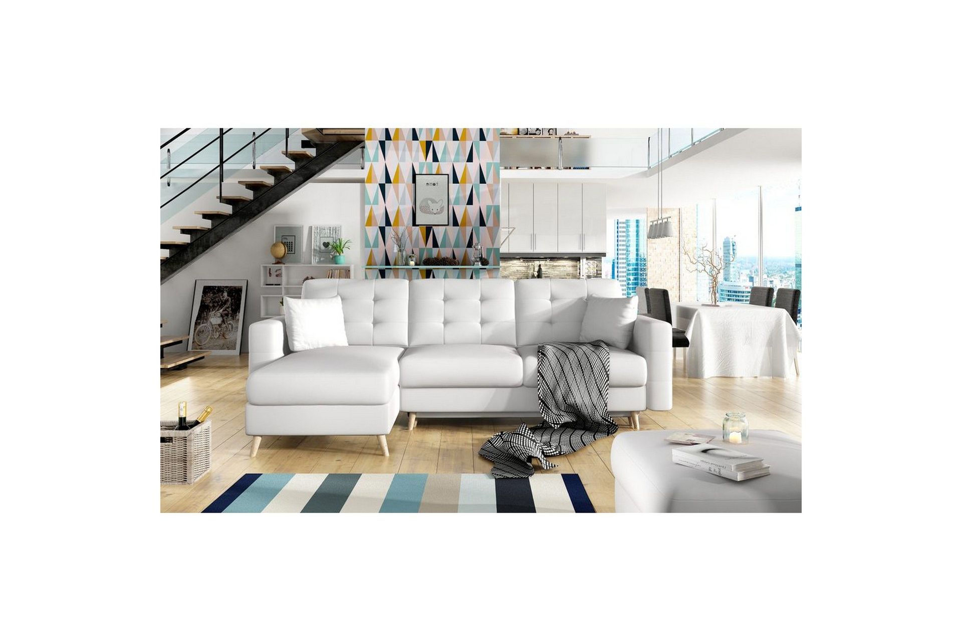 Seksjon Eltap Asgard L 248x93x162 cm - Soft 17, Hvit