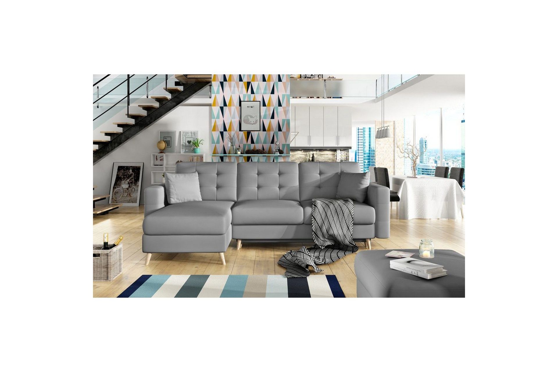 Seksjon Eltap Asgard L 248x93x162 cm - Soft 29, Grå