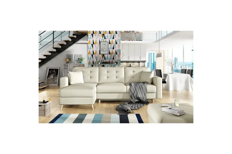 Seksjon Eltap Asgard L 248x93x162 cm - Soft 33, Beige - Møbler - Sofaer - Sofa med sjeselong