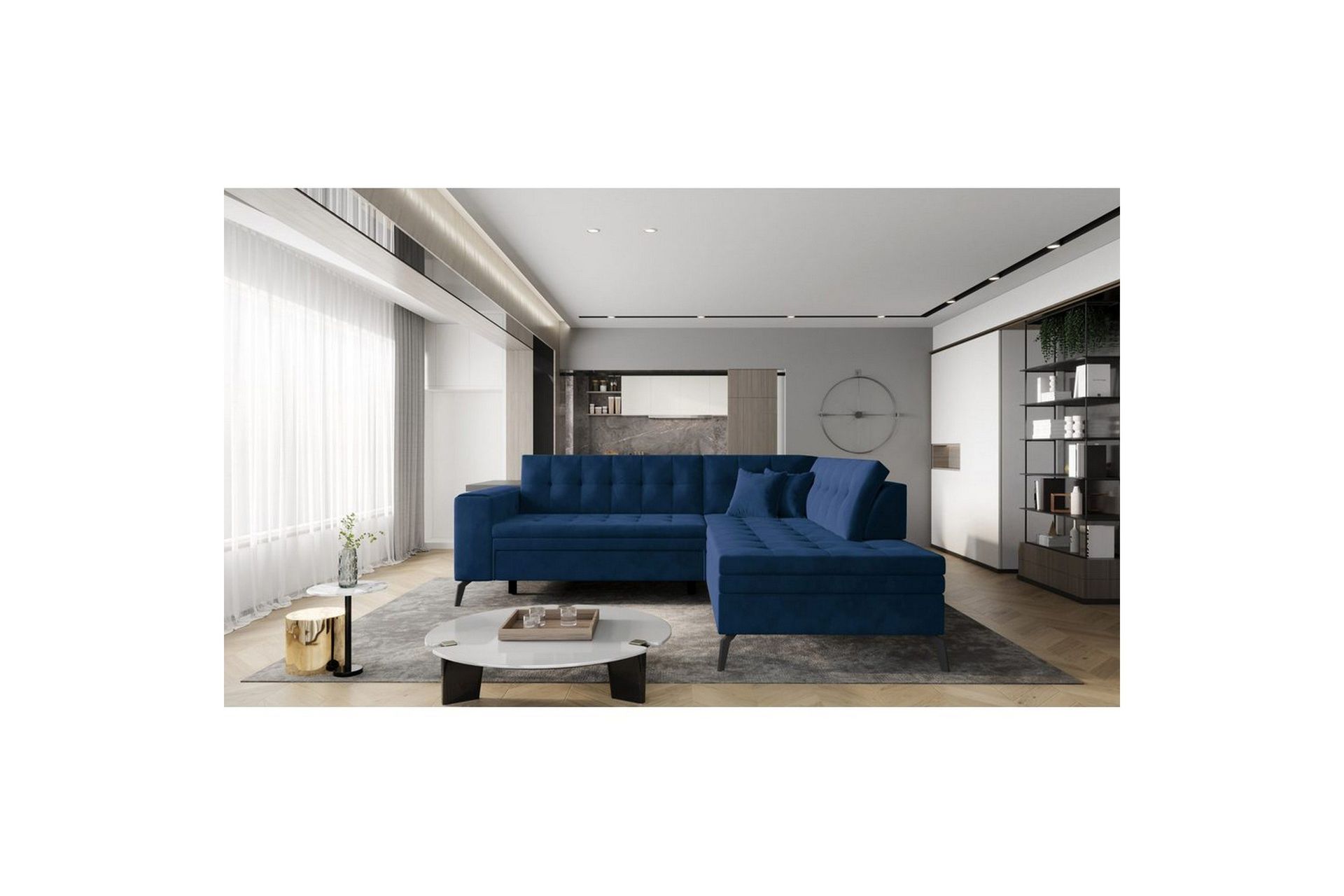 Seksjon Eltap Lanvin 260x210x93 cm - Lukso 40, Mørk blå, Høyre