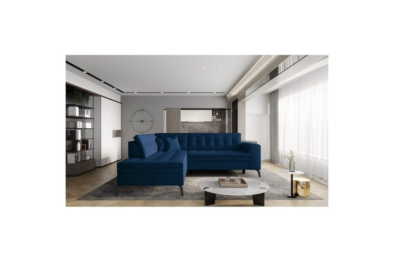 Seksjon Eltap Lanvin 260x210x93 cm - Nube 40, Blå, Venstre - Møbler - Sofaer - Sofa med sjeselong