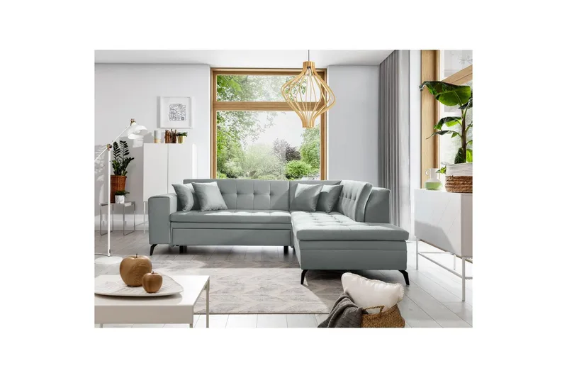 Seksjon Eltap Lanvin 260x210x93 cm - Savoi 100, Grå, Høyre - Møbler - Sofaer - Sofa med sjeselong