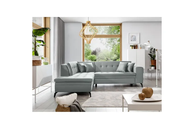 Seksjon Eltap Lanvin 260x210x93 cm - Savoi 100, Grå, Venstre - Møbler - Sofaer - Sofa med sjeselong