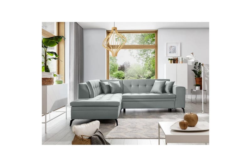 Seksjon Eltap Lanvin 260x210x93 cm - Savoi 100, Grå, Venstre - Møbler - Sofaer - Sofa med sjeselong