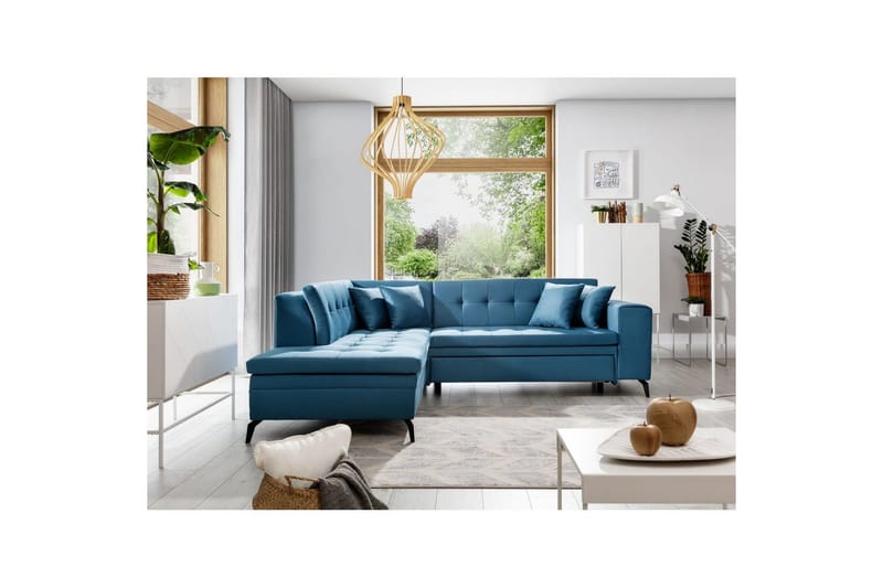 Seksjon Eltap Lanvin 260x210x93 cm - Savoi 38, Blå, Venstre - Møbler - Sofaer - Sofa med sjeselong
