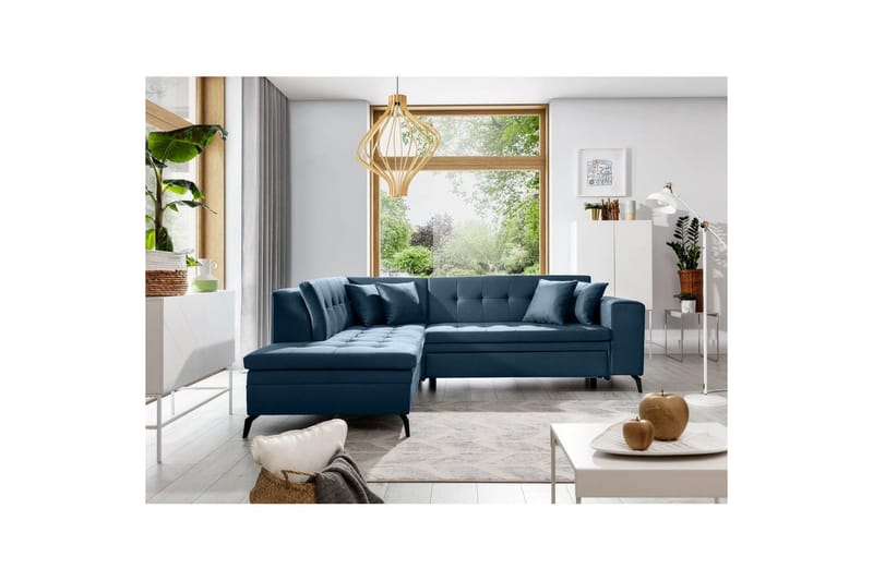 Seksjon Eltap Lanvin 260x210x93 cm - Savoi 40, Blå, Venstre - Møbler - Sofaer - Sofa med sjeselong