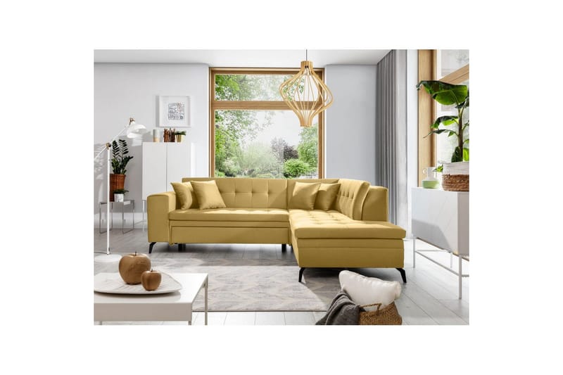 Seksjon Eltap Lanvin 260x210x93 cm - Savoi 45, Gul, Høyre - Møbler - Sofaer - Sofa med sjeselong