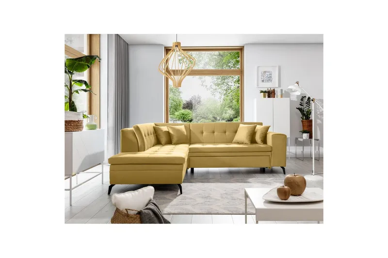 Seksjon Eltap Lanvin 260x210x93 cm - Savoi 45, Gul, Venstre - Møbler - Sofaer - Sofa med sjeselong