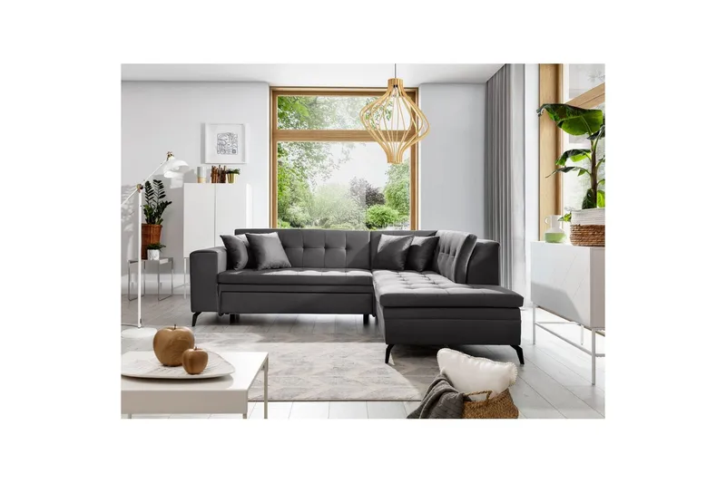 Seksjon Eltap Lanvin 260x210x93 cm - Savoi 6, Mørk Grå, Høyre - Møbler - Sofaer - Sofa med sjeselong