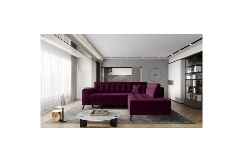 Seksjon Eltap Lanvin 260x210x93 cm - Velvetmat 25, Høyre - Møbler - Sofaer - Sofa med sjeselong