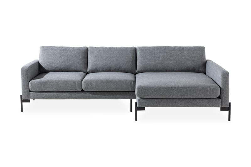 Skonsam Divansofa Høyre - Grå - Sofa med sjeselong - 4 seters sofa med divan