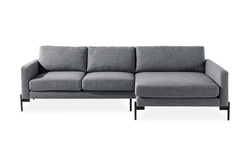 Skonsam Divansofa Høyre - Mørkegrå - Sofa med sjeselong - 4 seters sofa med divan