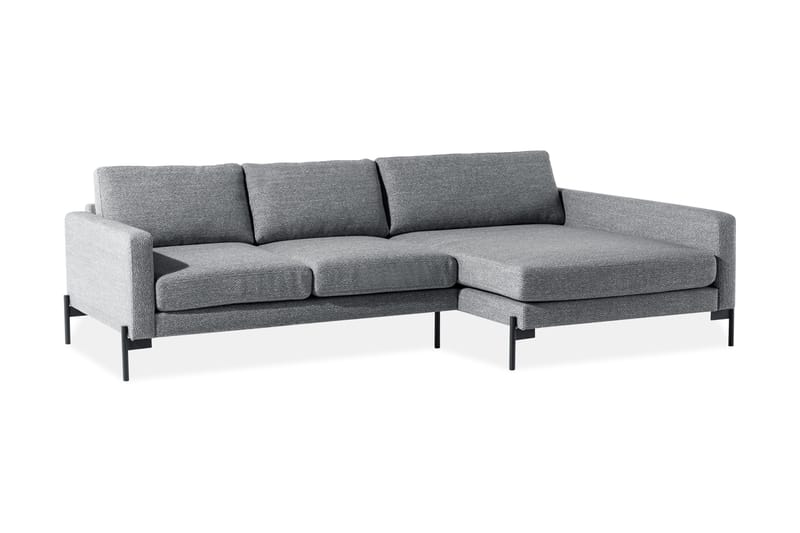 Skonsam Divansofa Høyre - Mørkegrå - Sofa med sjeselong - 4 seters sofa med divan