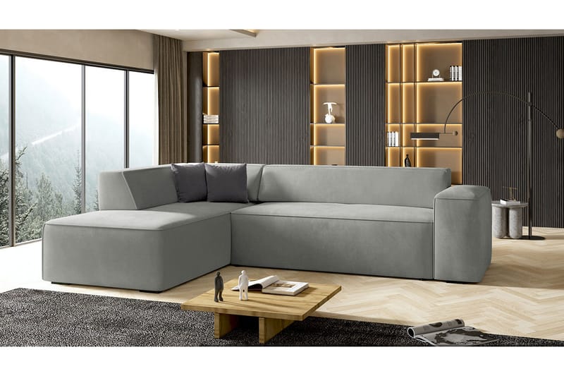 Slucajno 6-seters Sofa Høyre - Lysegrå - Møbler - Sofaer - Sofa med sjeselong