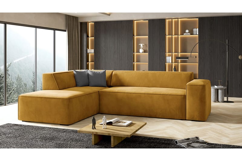 Slucajno 6-seters sofa venstre - Gul - Møbler - Sofaer - Sofa med sjeselong