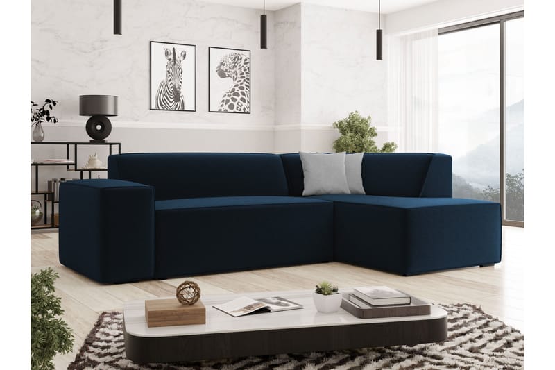Slucajno Sofa med Sjeselong 3-seter - Blå/Hvit - Møbler - Sofaer - Sofa med sjeselong