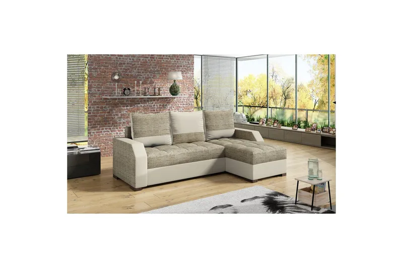 Sofa Eltap Aris 250x90 x150 cm - Berlin 03, Soft 33, Beige - Møbler - Sofaer - Sofa med sjeselong