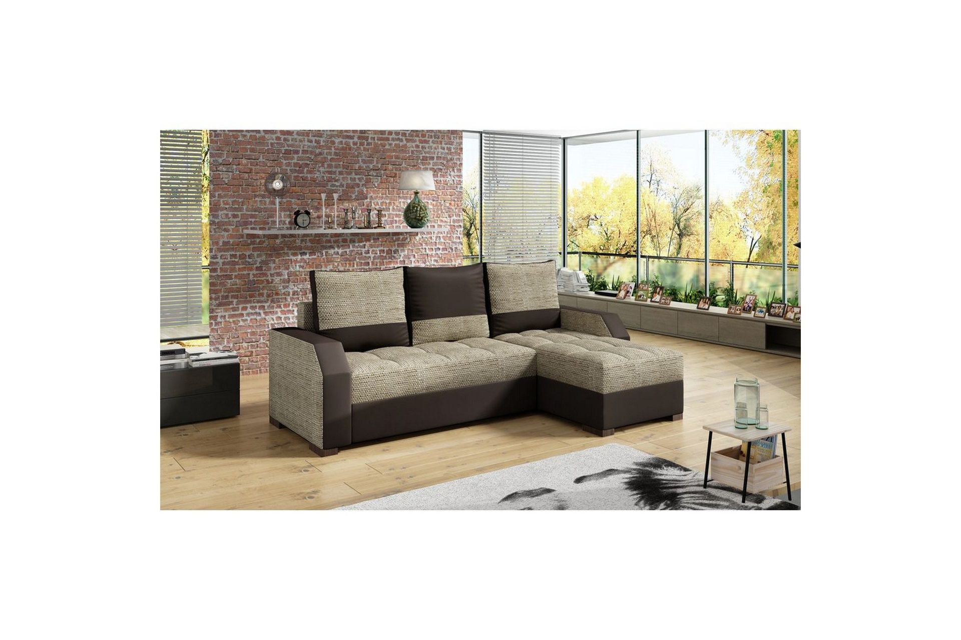 Sofa Eltap Aris 250x90 x150 cm - Berlin 03, Soft 66, Beige, Mørk Brun
