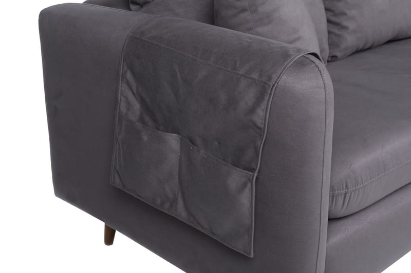 Sofiko Divansofa Høyre - Antrasitt/Natur - Sofa med sjeselong - 4 seters sofa med divan