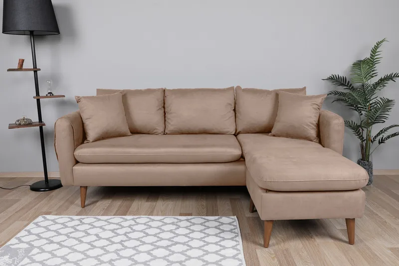 Sofiko Divansofa Høyre - Brun/Natur - Møbler - Sofaer - Sofa med sjeselong