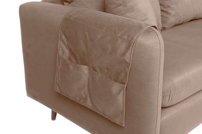 Sofiko Divansofa Høyre - Brun/Natur - Sofa med sjeselong - 4 seters sofa med divan