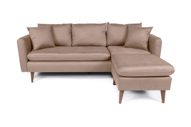 Sofiko Divansofa Høyre - Brun/Natur - Sofa med sjeselong - 4 seters sofa med divan