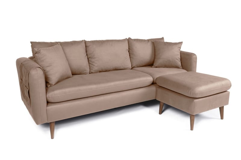 Sofiko Divansofa Høyre - Brun/Natur - Møbler - Sofaer - Sofa med sjeselong