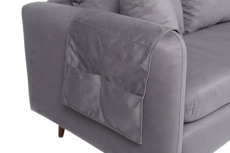 Sofiko Divansofa Høyre - Grå/Natur - Sofa med sjeselong - 4 seters sofa med divan