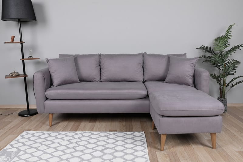 Sofiko Divansofa Høyre - Grå/Natur - Møbler - Sofaer - Sofa med sjeselong