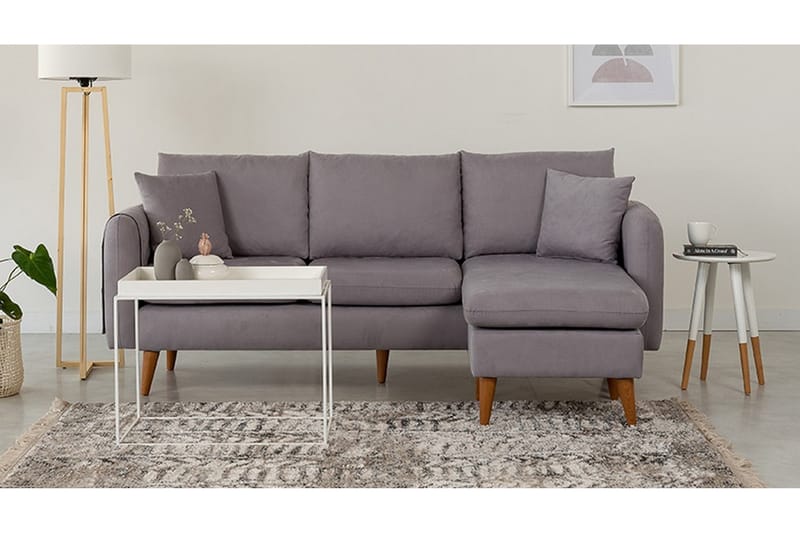 Sofiko Divansofa Høyre - Grå/Natur - Møbler - Sofaer - Sofa med sjeselong