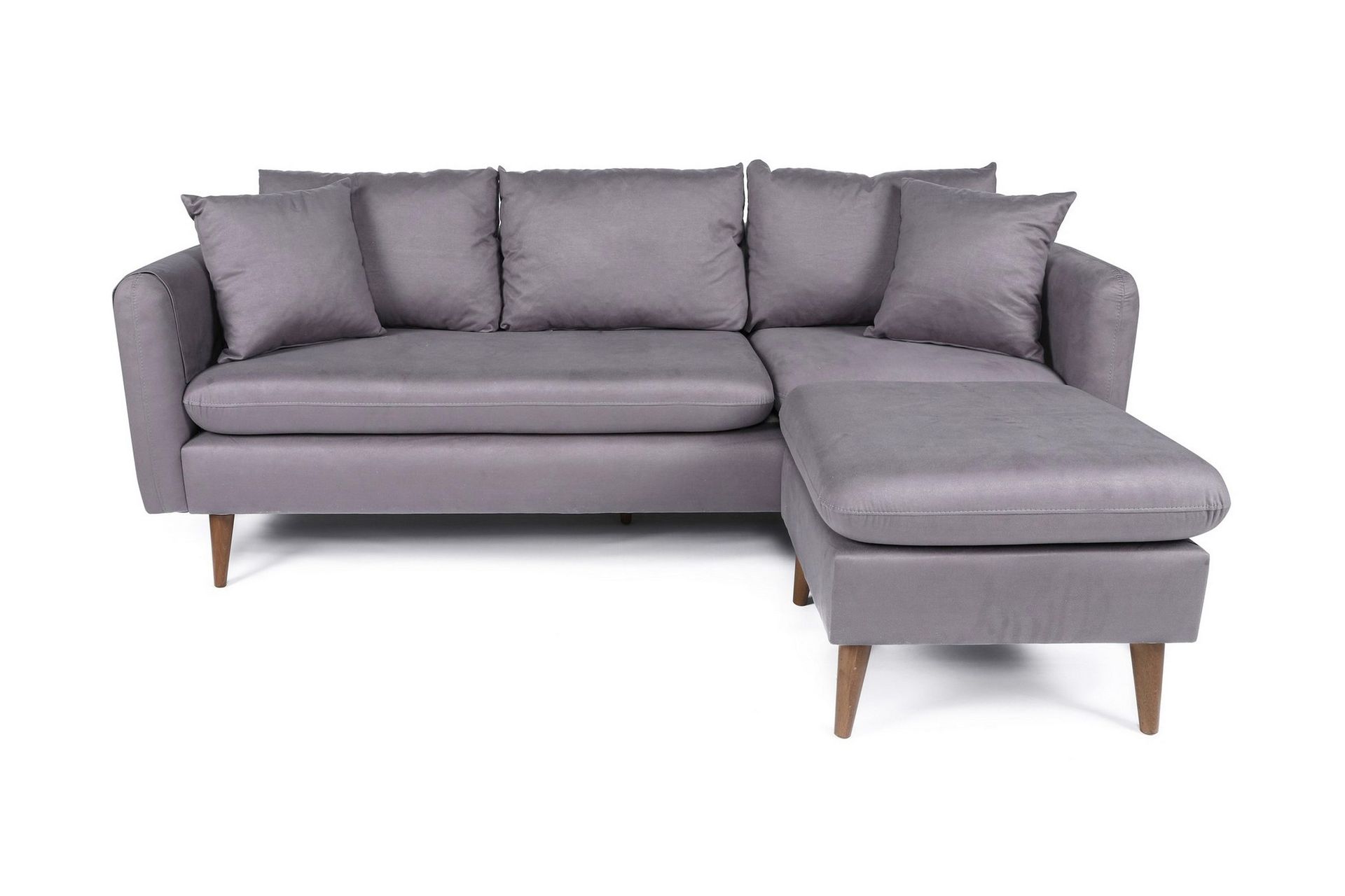 Sofiko Divansofa Høyre - Grå/Natur