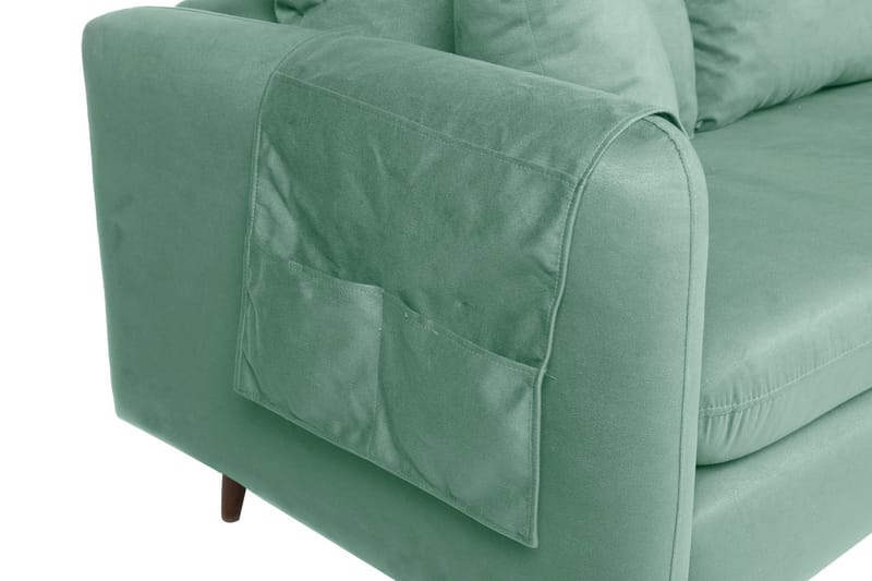 Sofiko Divansofa Høyre - Havsgrønn/Natur - Sofa med sjeselong - 4 seters sofa med divan