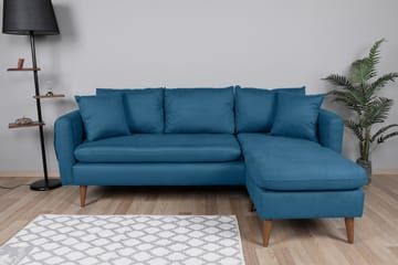 Sofiko Divansofa Høyre - Mørkeblå/Natur - Møbler - Sofaer - Sofa med sjeselong