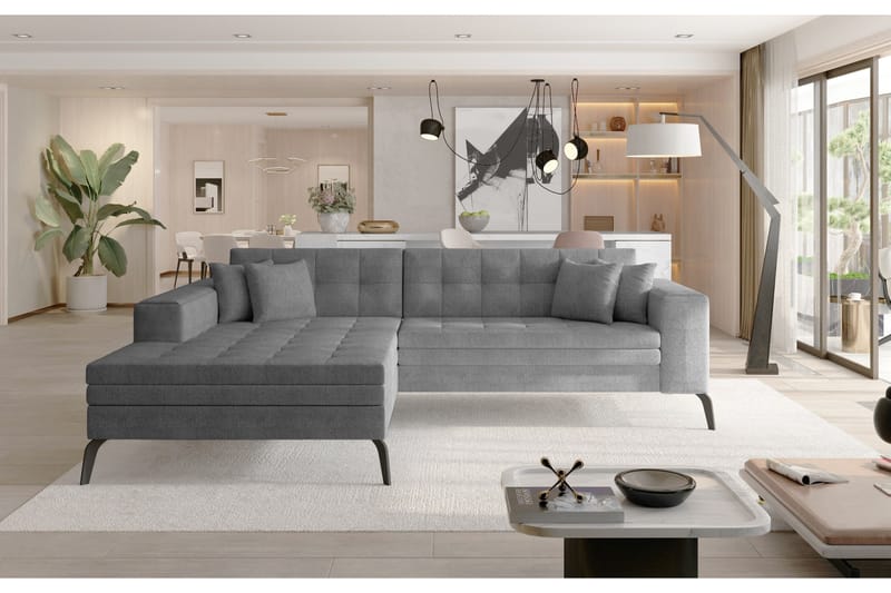 Solangis Divansofa Venstre - Grå - Møbler - Sofaer - Sofa med sjeselong