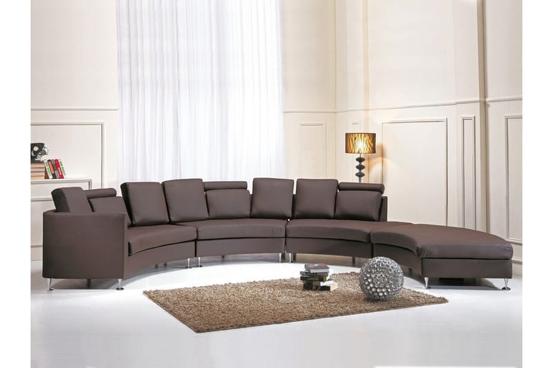 Sovesofa 448 cm - Brun - Møbler - Sofaer - Skinnsofaer